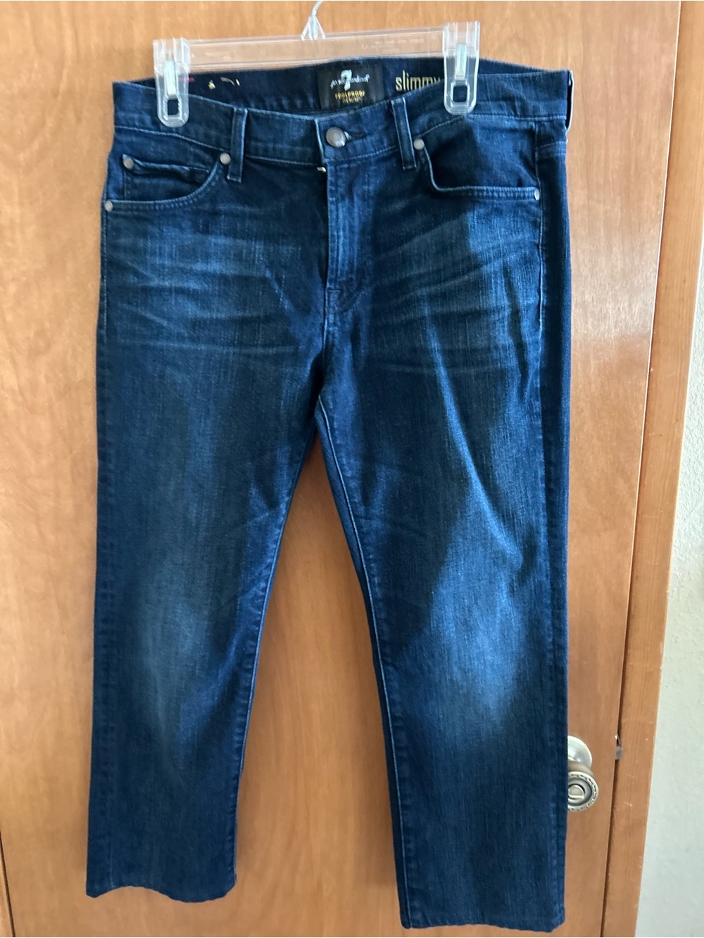 7 For All Mankind Men's Slimmy Jeans Size 34x26 Blue Foolproof Denim